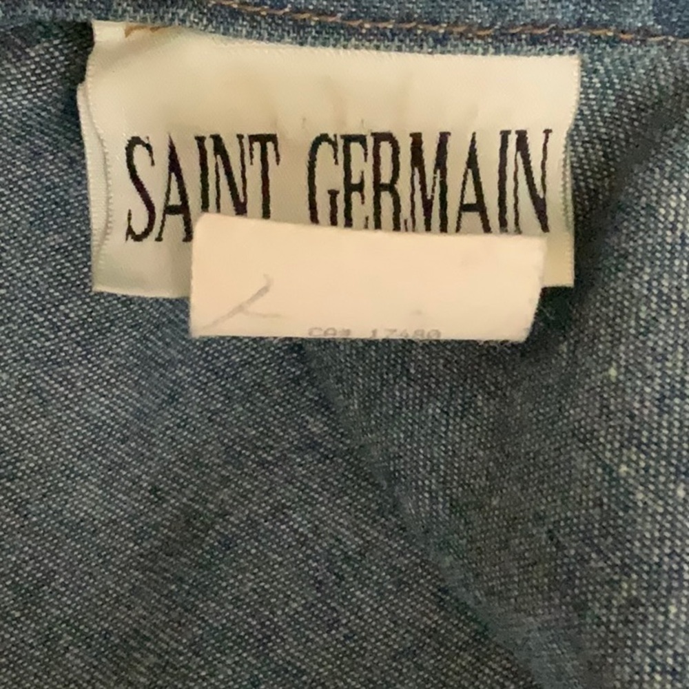 𝅺VINTAGE Saint Germain denim vest. Size L - Picture 6 of 9
